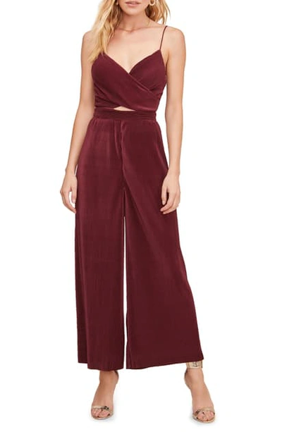 Astr Cutout Jumpsuit In Wine