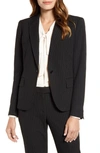 ANNE KLEIN PINSTRIPE PEAK LAPEL BLAZER,10735380