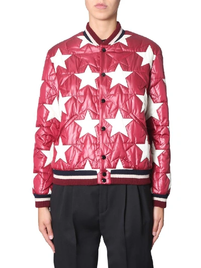 Saint Laurent "varsity" Jacket In Bordeaux
