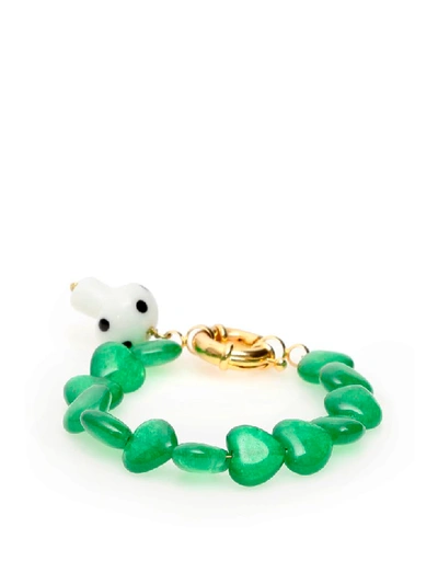 Timeless Pearly Hearts Bracelet In Green,white