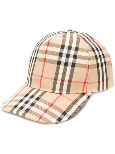 Burberry Trucker Cotton Hat In Beige