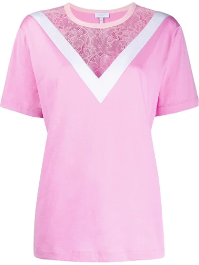 Escada Sport Lace Panel T-shirt In Pink