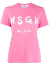 Msgm Pink Cotton T-shirt In Pink