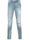 KSUBI SLIM-FIT DISTRESSED JEANS