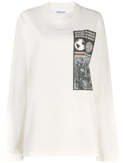 Ambush Graphic Print Sweatshirt In White