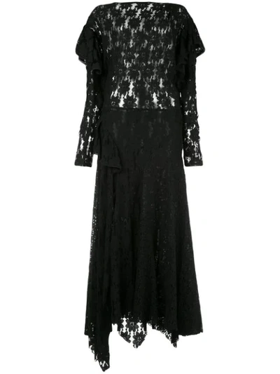 Isabel Marant Étoile Women's Vally Ruffled Lace Midi Dress In Black