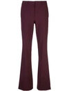 Theory High-waisted Flared Trousers In Red