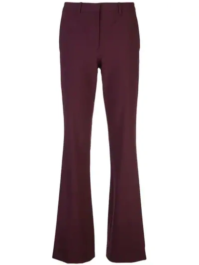 Theory High-waisted Flared Trousers In Red