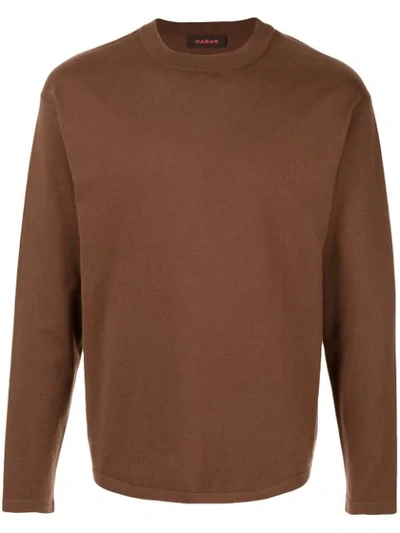 Caban Regular-fit Crew-neck Sweatshirt In Brown