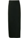 The Row Parma Stretch Virgin Wool Midi Skirt In Black