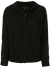 Nili Lotan Callie Zip Hoodie Washed Black In Black