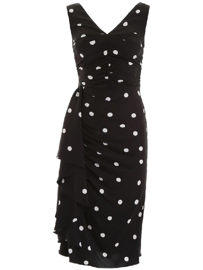 Dolce & Gabbana Polka Dots Dress In Black