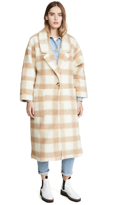 Apiece Apart Vita Coat In Camel Plaid