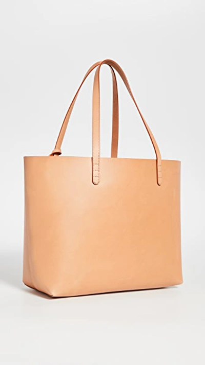 Mansur Gavriel Large Leather Tote Bag In Cammello/rosa