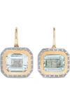 ALICE CICOLINI SILVER TILE 22-KARAT GOLD, STERLING SILVER, ENAMEL AND AQUAMARINE EARRINGS