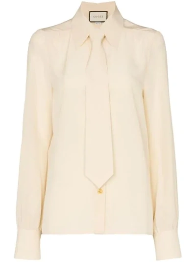 Gucci Removable Tie Shirt In Neutrals