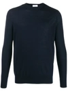 Ballantyne Crew Neck Jumper In Blue