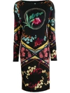 Etro Kleid Mit Blumen-print In Black