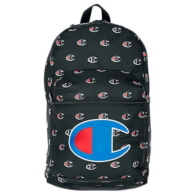 Champion Supercise Allover Print Backpack In Black Canvas