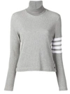 Thom Browne Cotton Compact Waffle Knit Sweater In Grey