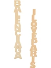 BALENCIAGA LOGO LETTERING DROP EARRINGS