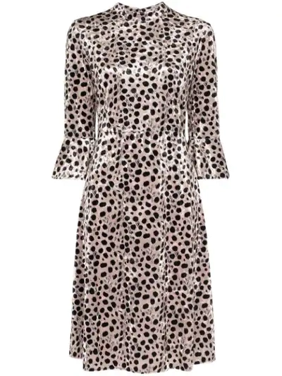 Hvn Mini Ashley Leopard-print Velvet Dress In Multicolor