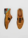 BURBERRY Mesh Panel Suede Lace-up Shoes