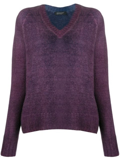 Aragona Loose-fit V-neck Jumper In Purple