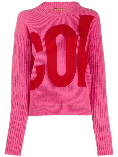 Colville Logo-intarsia Wool Sweater In Pink