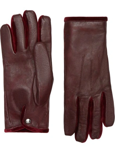 Burberry Cashmere-lined Gloves In Red