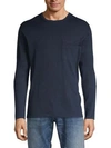 Vince Long-sleeve Cotton Pocket Tee In New Coastal