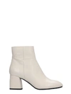 FABIO RUSCONI HIGH HEELS ANKLE BOOTS IN WHITE LEATHER,11063385