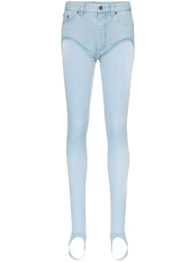 Y/project High Rise Stirrup Jeans In Ice Blue