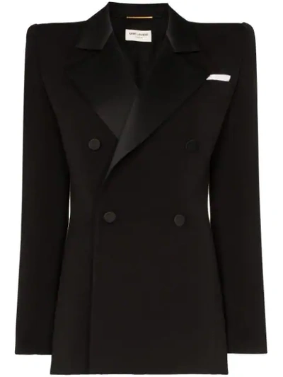 Saint Laurent Tuxedo Wool Blazer In Black