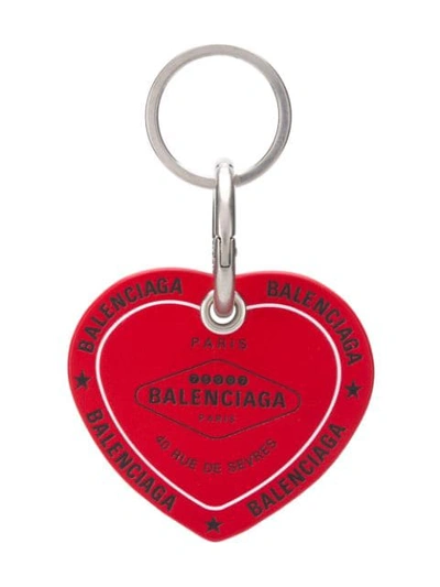 Balenciaga Casino Heart Keyring In 红色