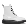 ALEXANDER MCQUEEN ALEXANDER MCQUEEN WHITE LEATHER LACE-UP BOOTS