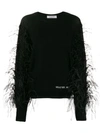 VALENTINO "WRAP ME. FREE ME. SEE ME" FEATHERED JUMPER