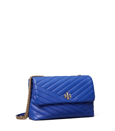 Tory Burch Kira Chevron Convertible Shoulder Bag In Nautical Blue