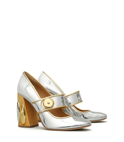 Tory Burch Madison Mary-jane Pump In Silver / Gold