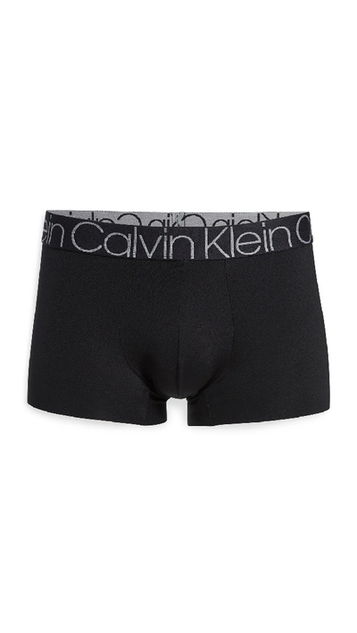 Calvin Klein Underwear Stretch Cotton, Refibra And Modal-blend Jersey Boxer Briefs In Black