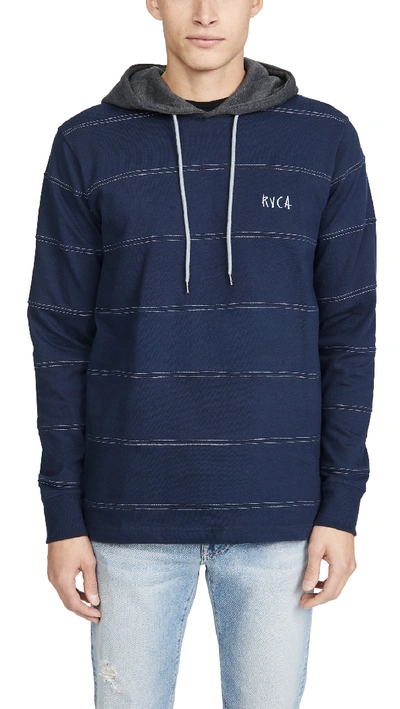 Rvca Jetty Pullover Hoodie In Moody Blue