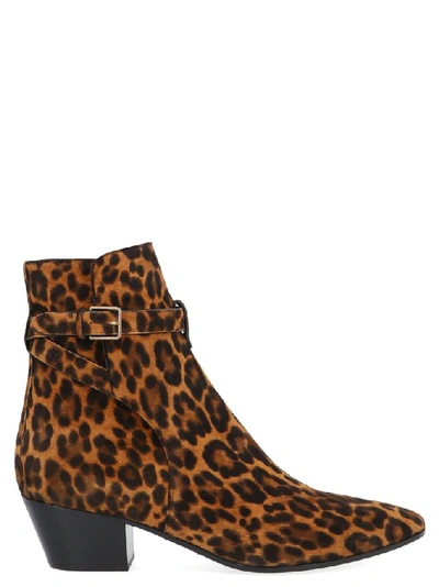 Saint Laurent West 45mm短靴 - 棕色 In Leopard