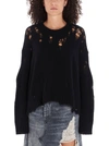 R13 W362501BLACK BLACK WOOL CARDIGAN,R13W362501BLACK