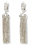 VINCE CAMUTO PAVE & CHAIN TASSEL CLIP-ON DROP EARRINGS,VJ-401915