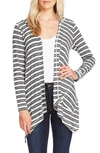 VINCE CAMUTO STRIPE HOODED CARDIGAN,9059616