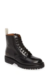 Common Projects Standard Lug Sole Combat Boot In Black