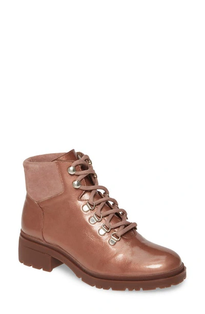 Wonders C-4840 Lace-up Boot In Lack Blush Metallic Leather