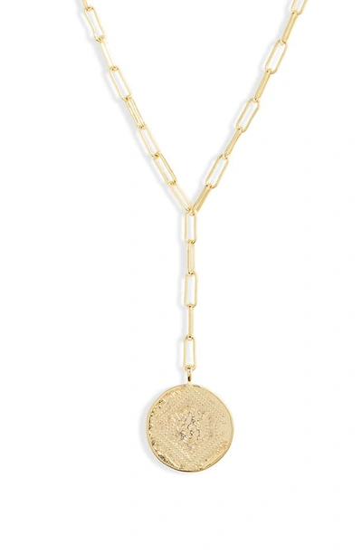 Gorjana Ana Coin Lariat Necklace In Gold