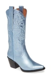 Jeffrey Campbell Dagget Western Boot In Metallic Blue