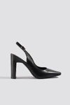 NA-KD SQUARED FRONT SLINGBACK PUMPS - BLACK